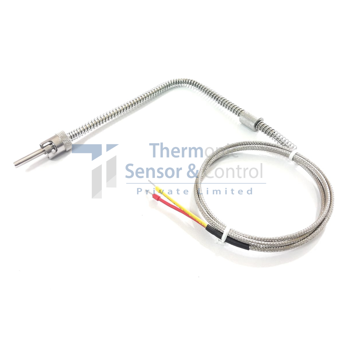 Spring rotate thermocouple sensor
