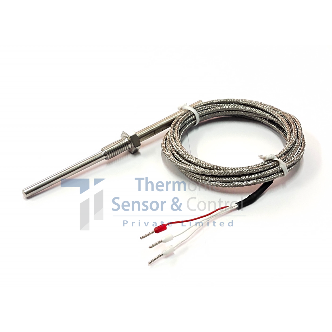 Screw-In RTD Temperature Probe with Cables for Accurate Temperature Measurement