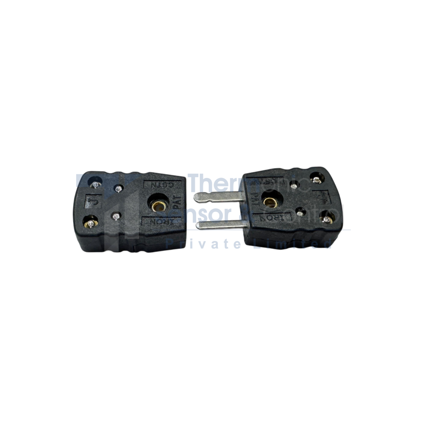 Miniature flat pin thermocouple j typeand rtd connector