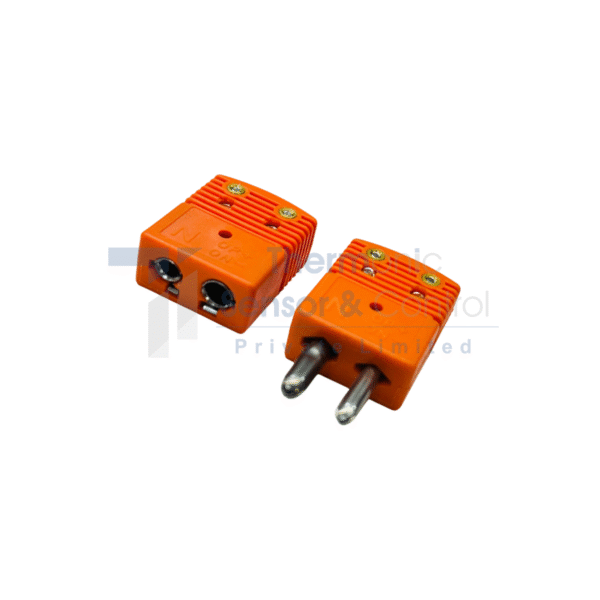 N Type round pin thermocouple connector with nickel-chromium contacts and high-temperature insulation for accurate, low-drift temperature measurement in industrial and laboratory environments.